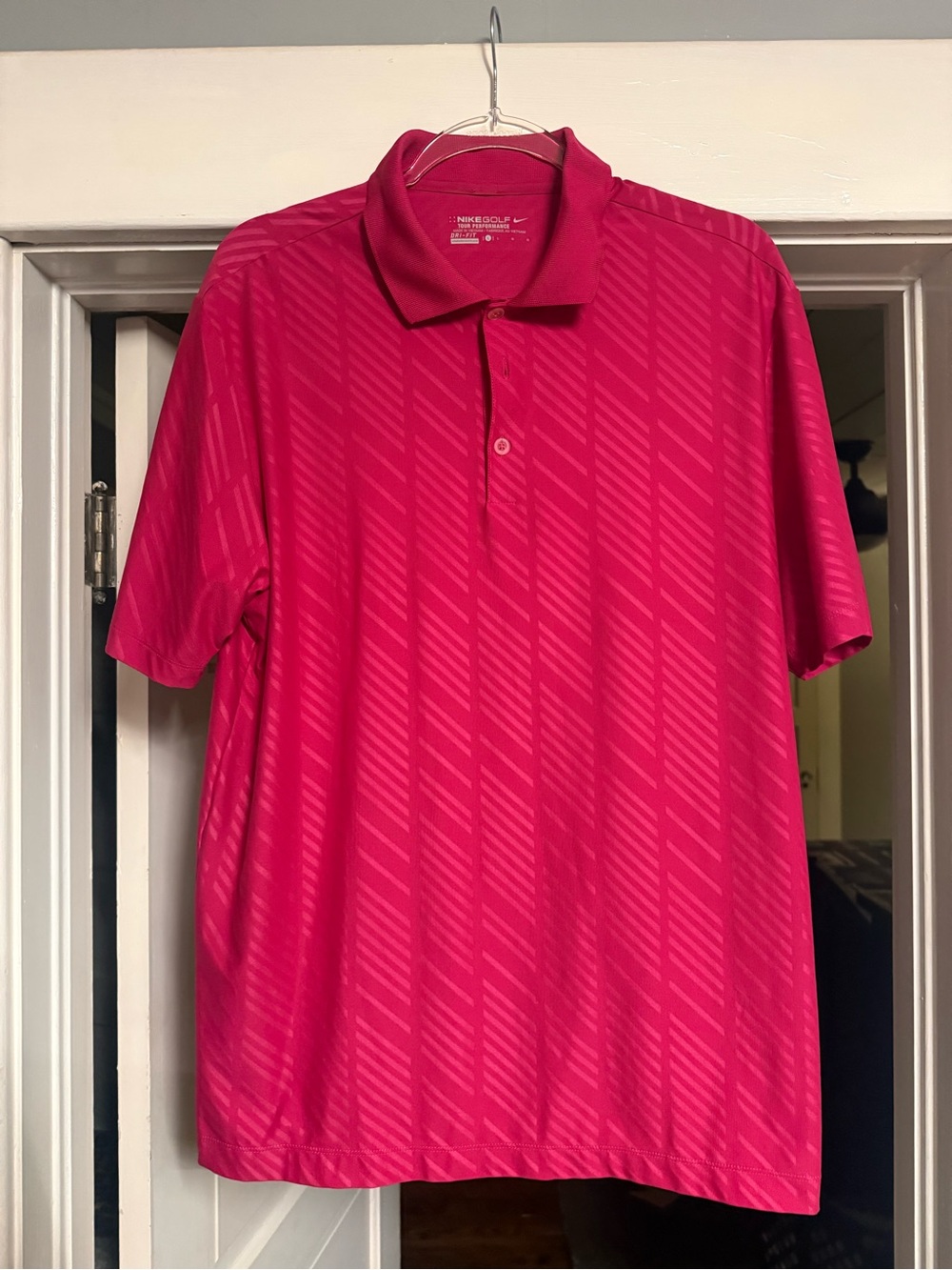 Nike Men's Hot Pink Short-Sleeve Polo